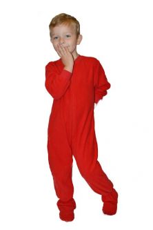Red Micro-Polar Fleece Onesie Pajamas for Infants & Toddlers
